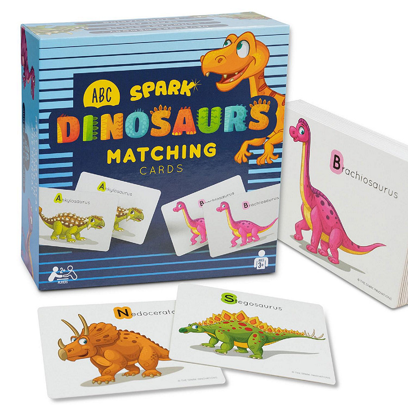 ABC and Dinosaur Memory Cards Matching Game Image