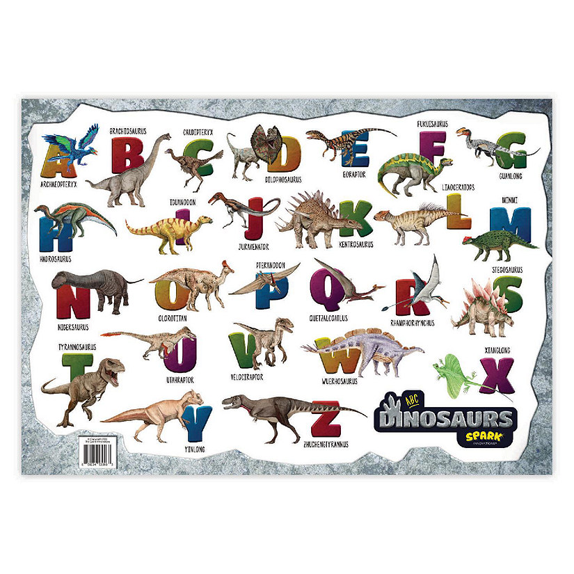 ABC Dinosaur Poster, Watercolor Dinosaur Pictures with Alphabet