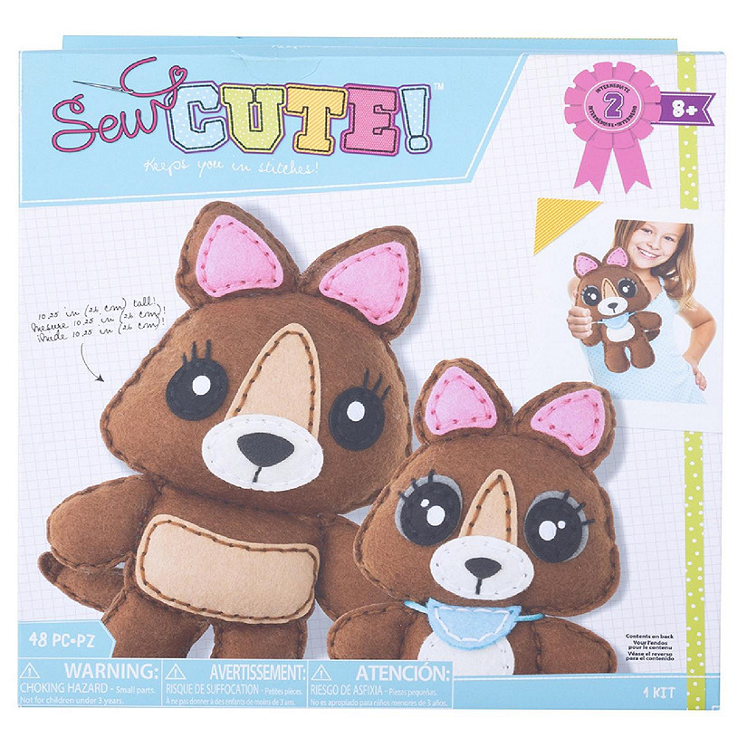 AC Kids Felt Sewing Kit 2/Pkg-Kangaroo and Joey Image