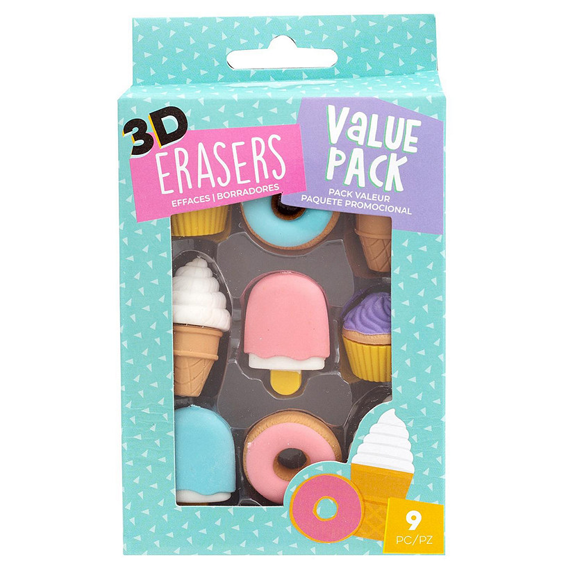 AC Office 3D Erasers 9/Pkg-Dessert Image