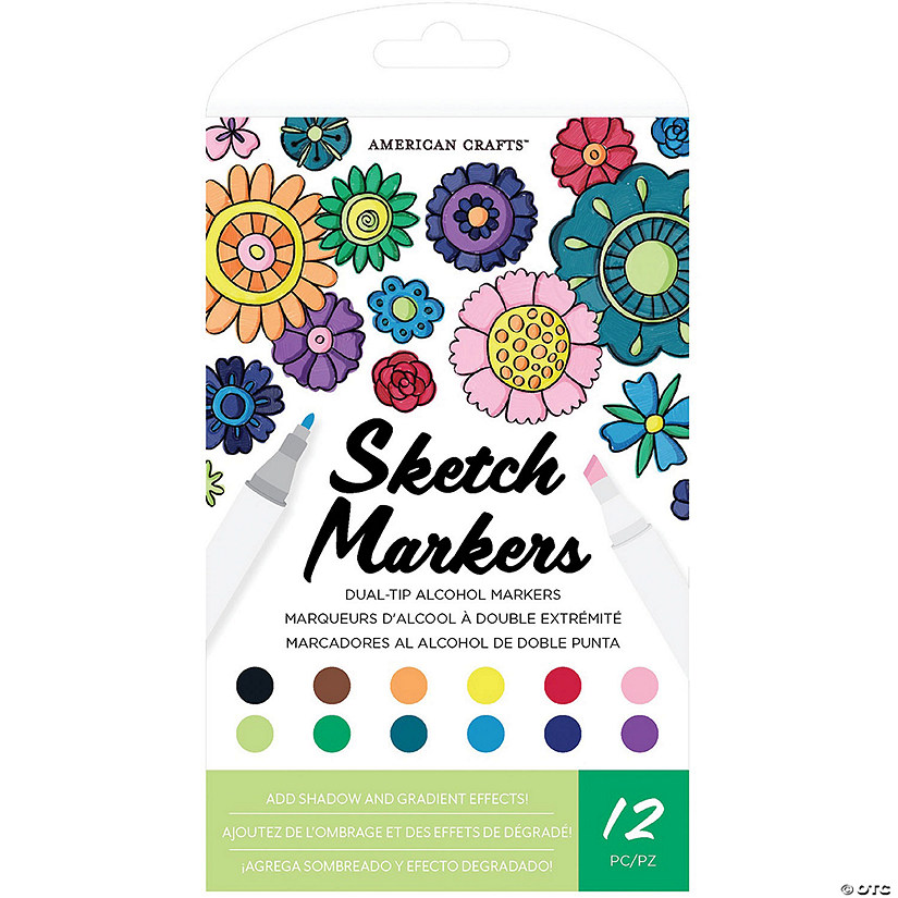 AC Sketch Markers Dual-Tip Alcohol Markers - Assorted Colors, 12 Pack Image