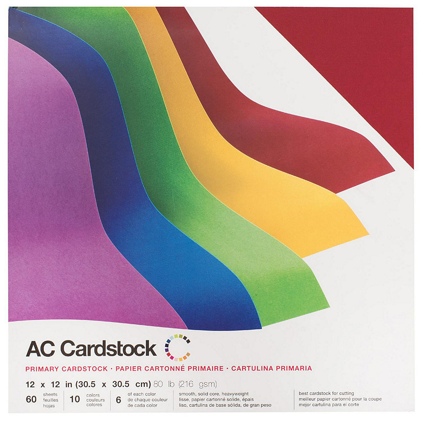AC Smooth Cardstock 12"X12" 60/Pkg-Primaries Image