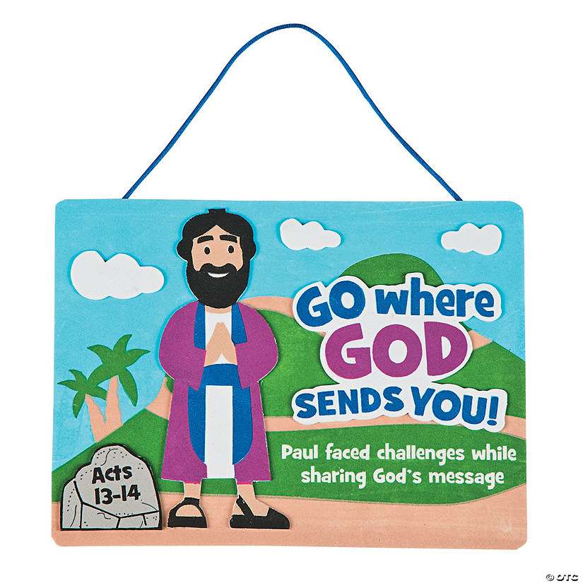Acts 13-14 "God Sends Paul" Sign Craft Kit - Makes 12 Image