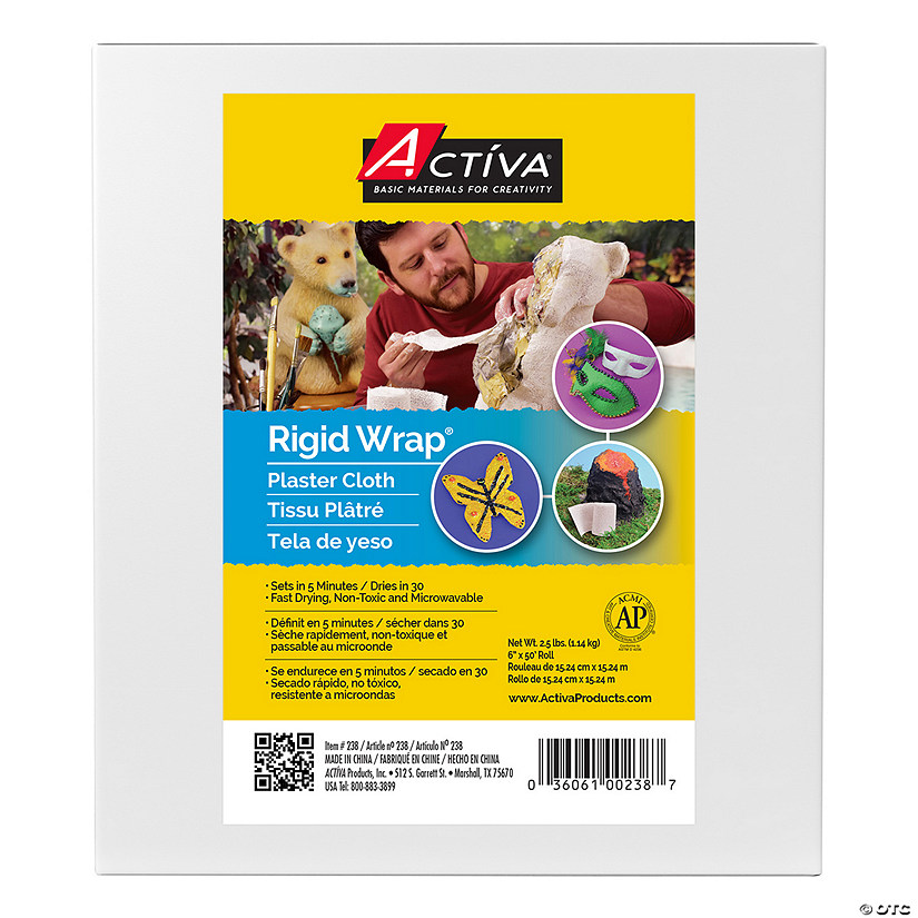 ACTVA Rigid Wrap Plaster Cloth, 6"W Proper 50'L Roll Image