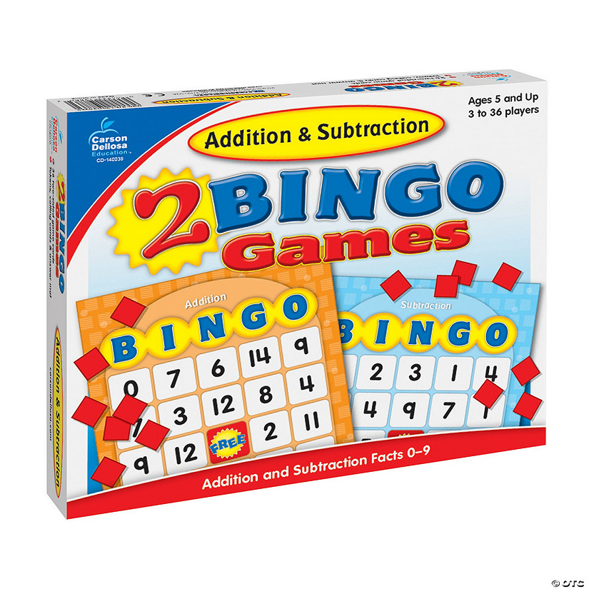 Addition & Subtraction Bingo Game Image