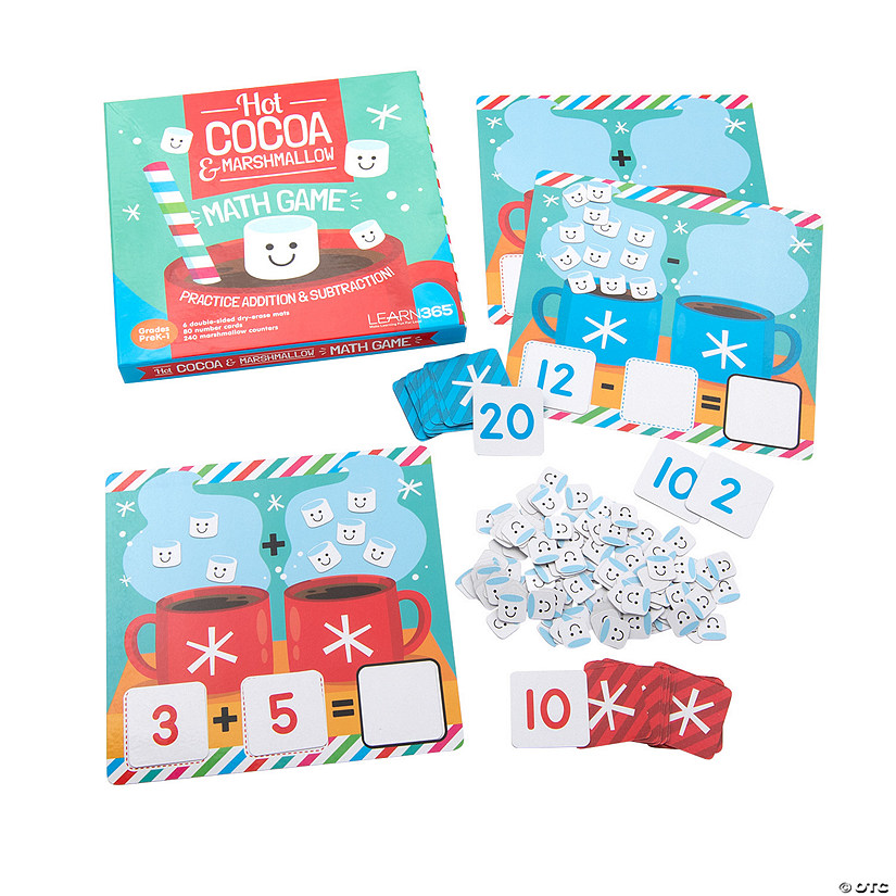 Addition & Subtraction Hot Cocoa & Marshmallow Math Learning Mats Image