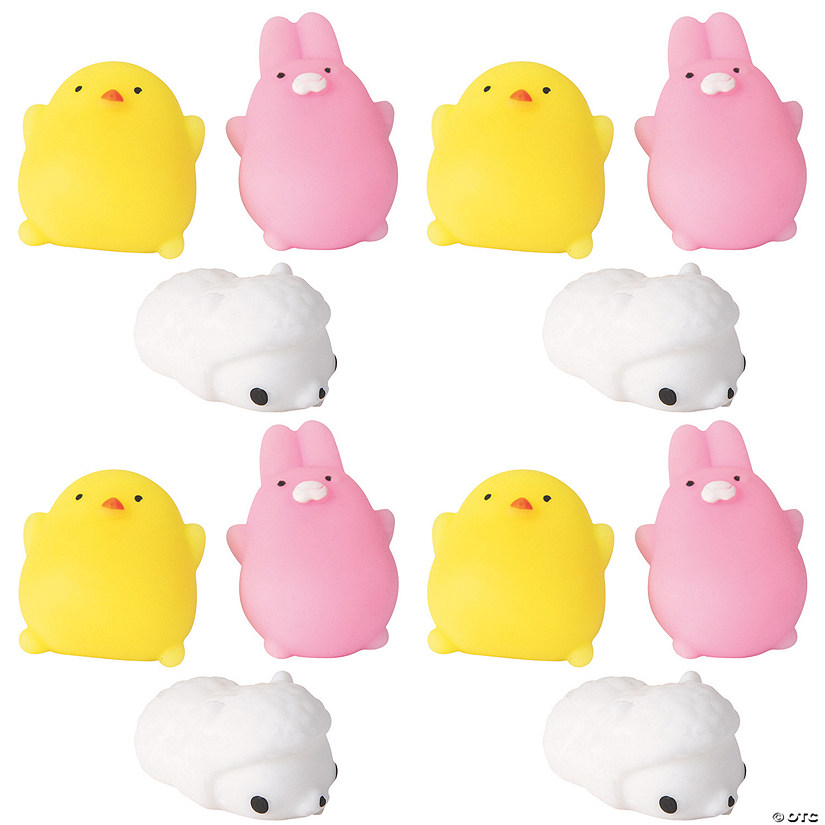 Adorable Mini Easter Animals Mochi Squishies - 72 Pc. Image