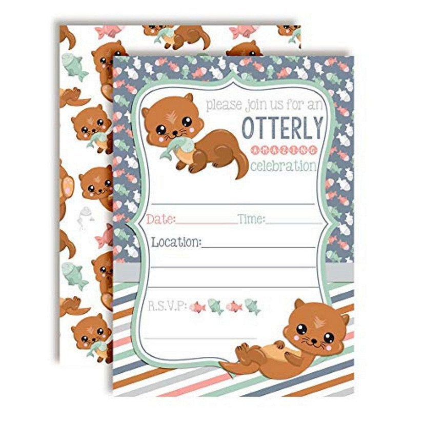 Adorable Otter Birthday Invitations 40pcs. by AmandaCreation Image