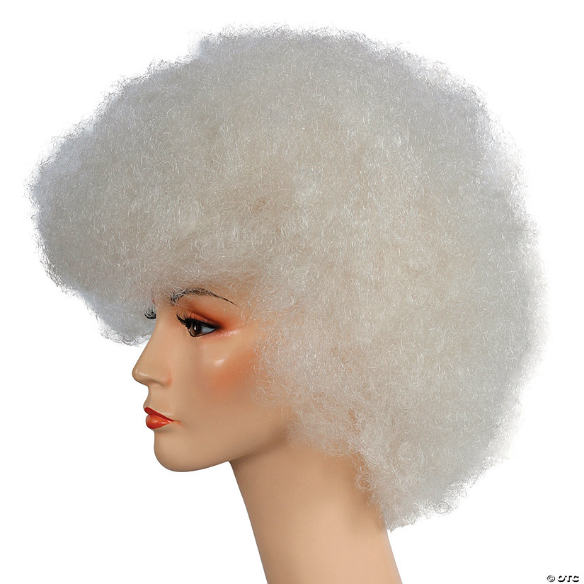 Adult Afro Wig Deluxe White Image