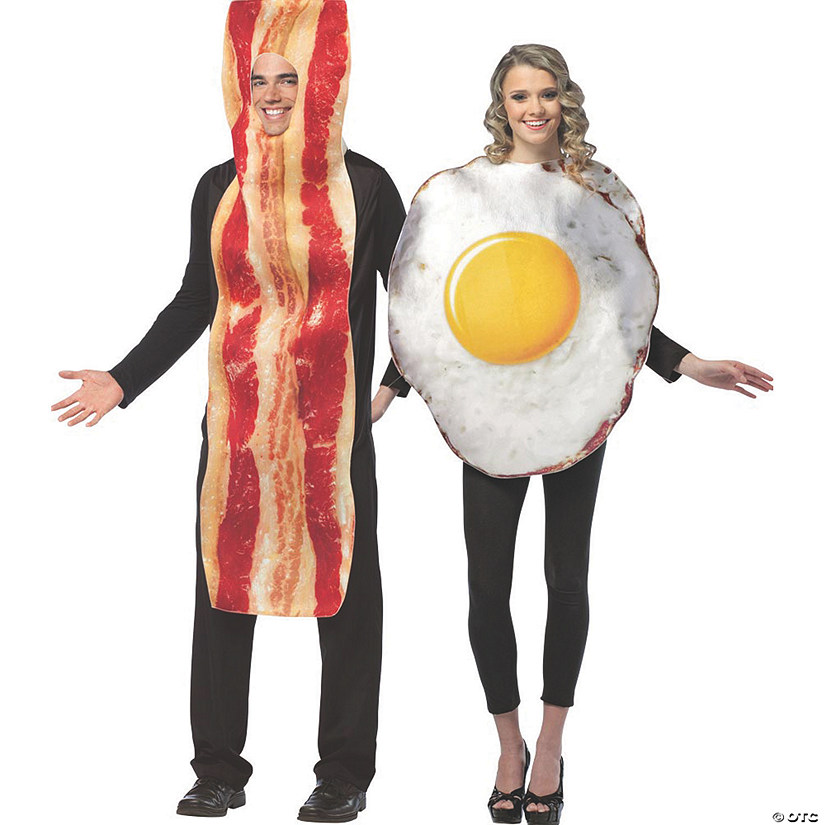 Adult Bacon and Egg Couple Costumes Image