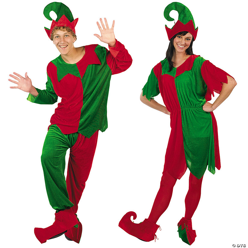 Adult Christmas Elf Couples Costume Kit Image
