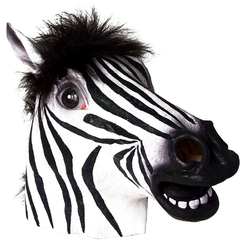 Adult Deluxe Latex Animal Costume Mask - Zebra Image