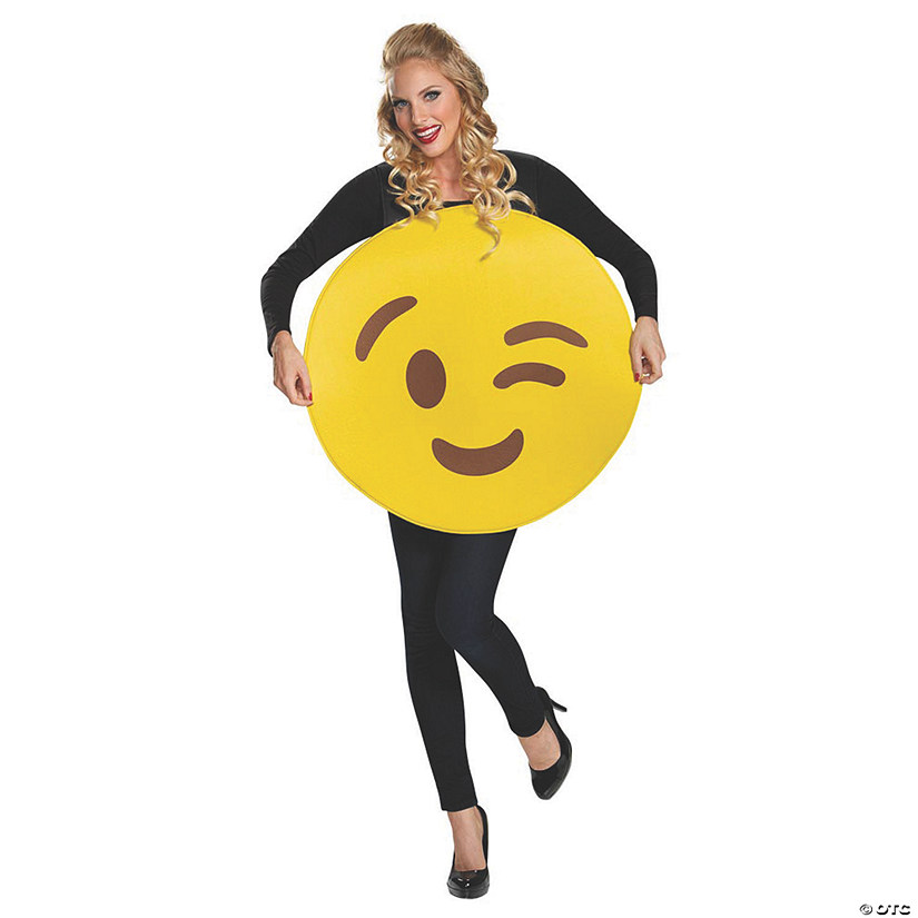 Adult Emoji Wink Costume - Standard Image