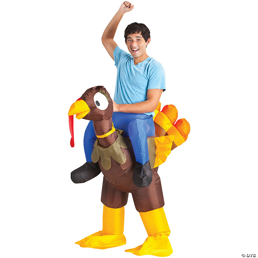 Adult Inflatable Turkey Rider Costume Image