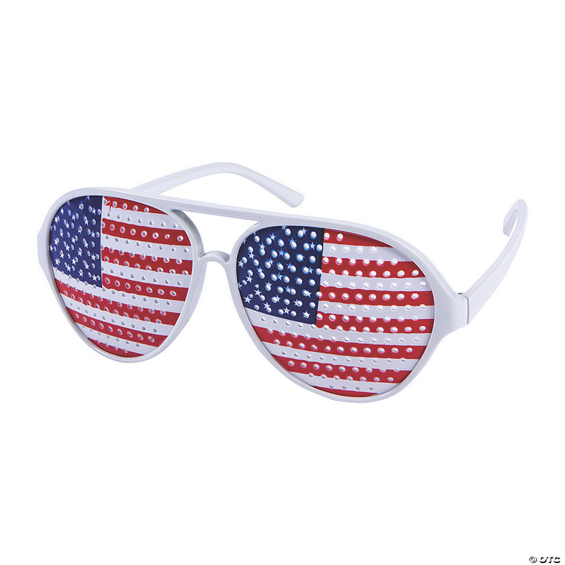 Adult&#8217;s Aviator American Flag Pinhole Glasses - 12 Pc. Image