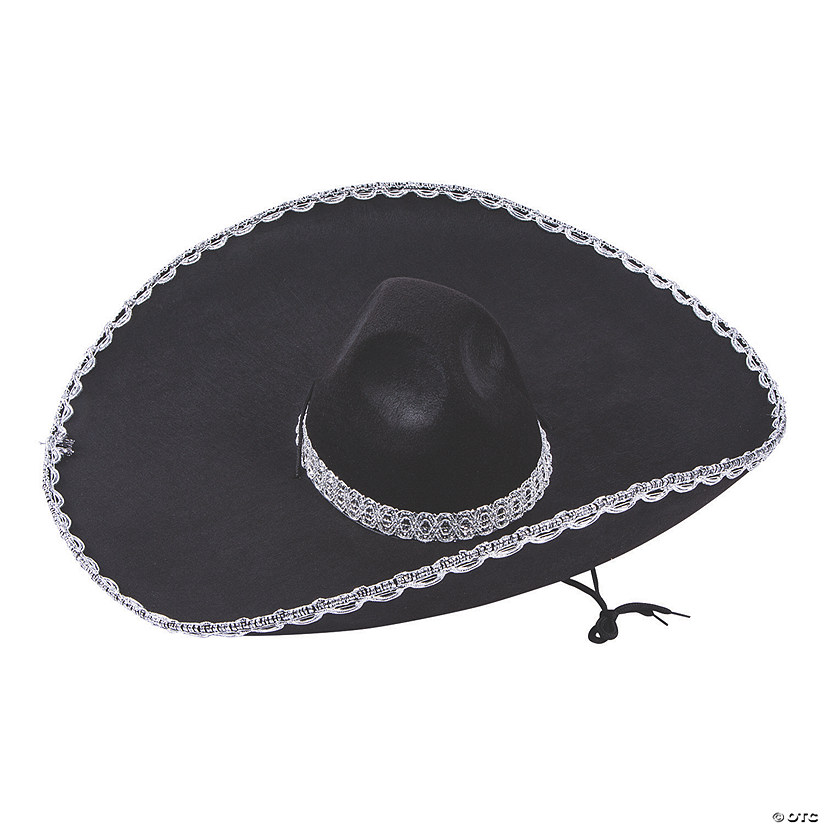 Adult&#8217;s Black Mariachi Sombreros - 6 Pc. Image