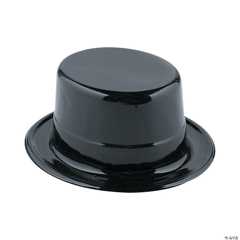 Adult&#8217;s Black Top Hats - 12 Pc. Image