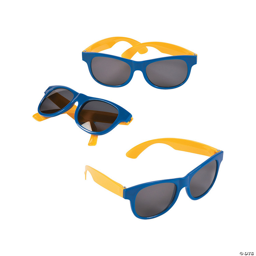 Adult&#8217;s Blue & Gold Two-Tone Sunglasses - 12 Pc. Image