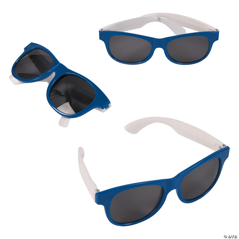 Adult&#8217;s Blue & White Two-Tone Sunglasses - 12 Pc. Image