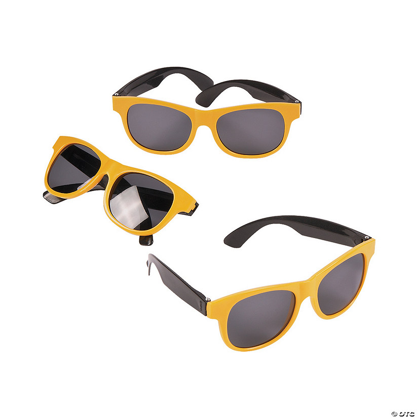 Adult&#8217;s Gold & Black Two-Tone Sunglasses - 12 Pc. Image