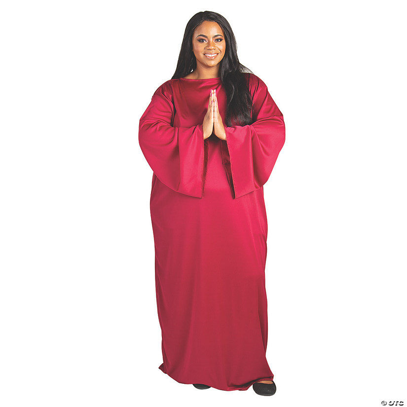 Adult&#8217;s Maroon Plus-Size Nativity Gown Image