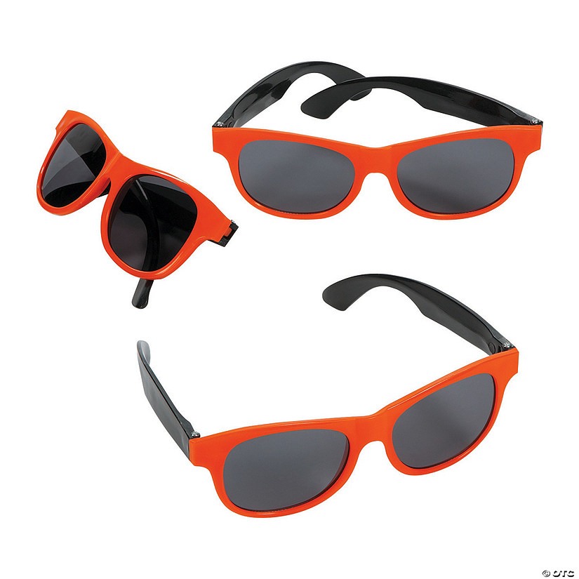 Adult&#8217;s Orange & Black Two-Tone Sunglasses - 12 Pc. Image