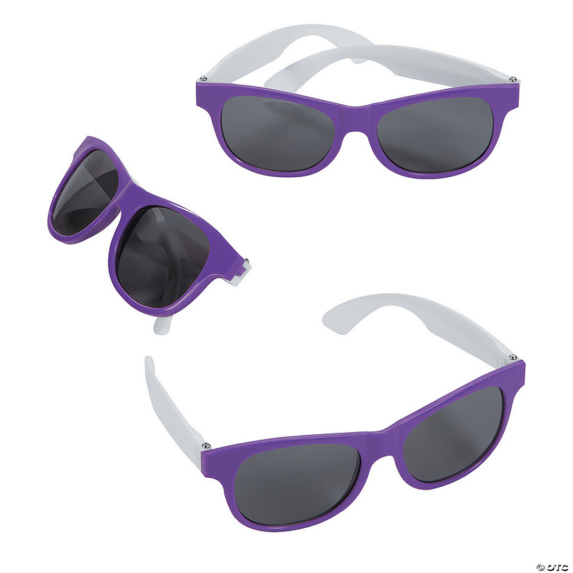 Adults Purple And White Two Tone Sunglasses 12 Pc Oriental Trading