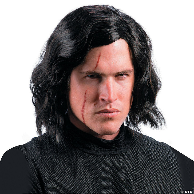 Adult&#8217;s Star Wars&#8482; Episode VIII: The Last Jedi Kylo Ren Wig with Scar Temporary Tattoo Image