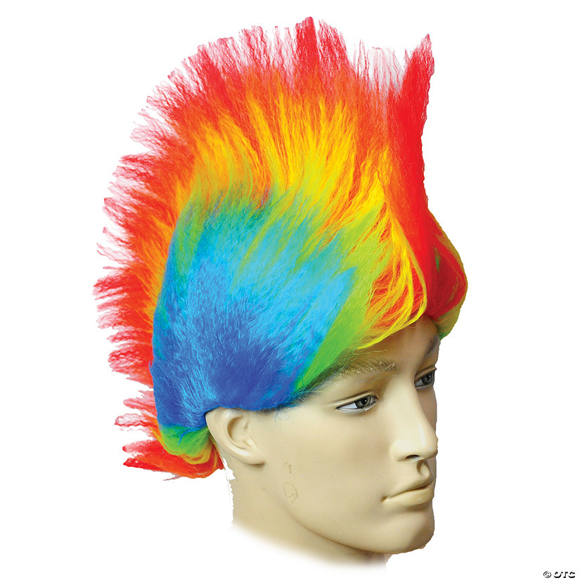 Adults Awesome Rainbow Punk Wig Image