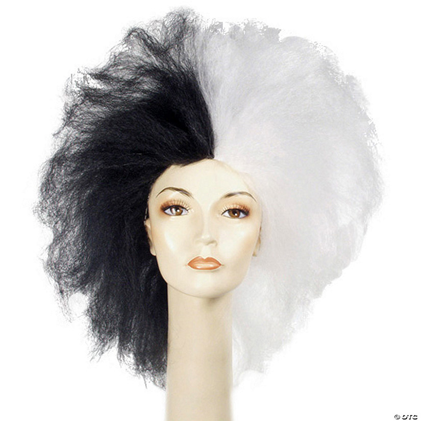 Adults Black & White Extra Large Wig Image