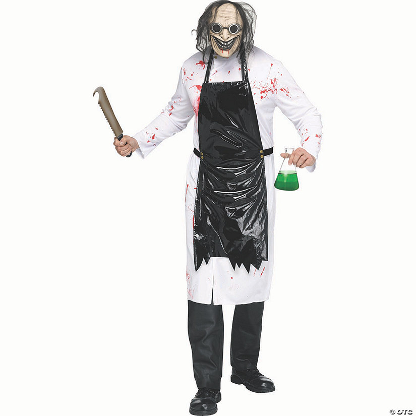 Adults Black & White Mad Scientist Costume - Standard Image