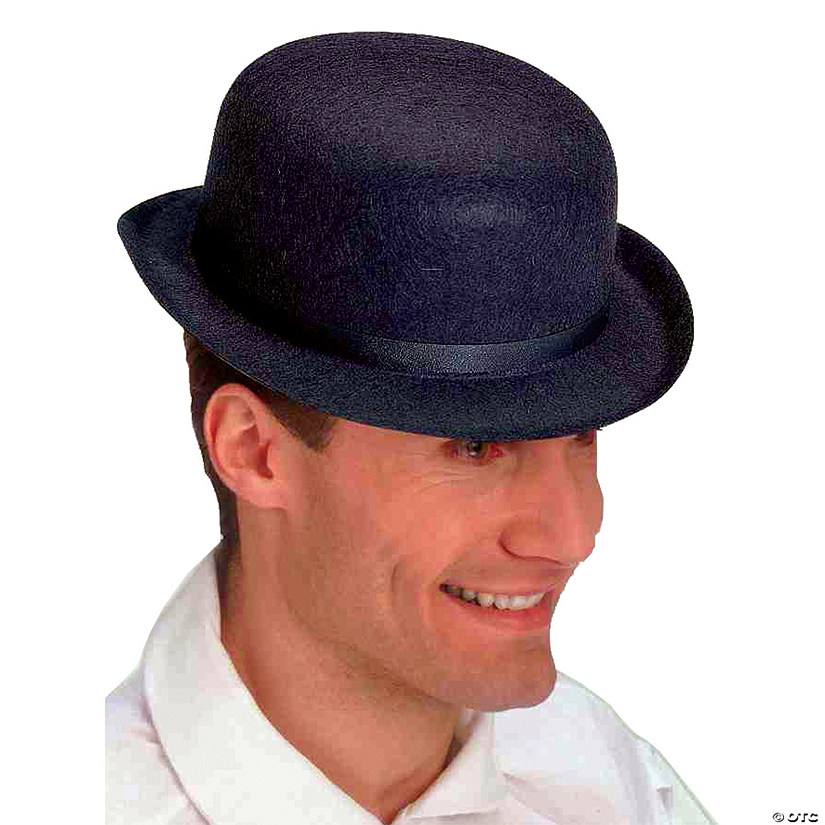 Adults Black Felt Derby Hat Image