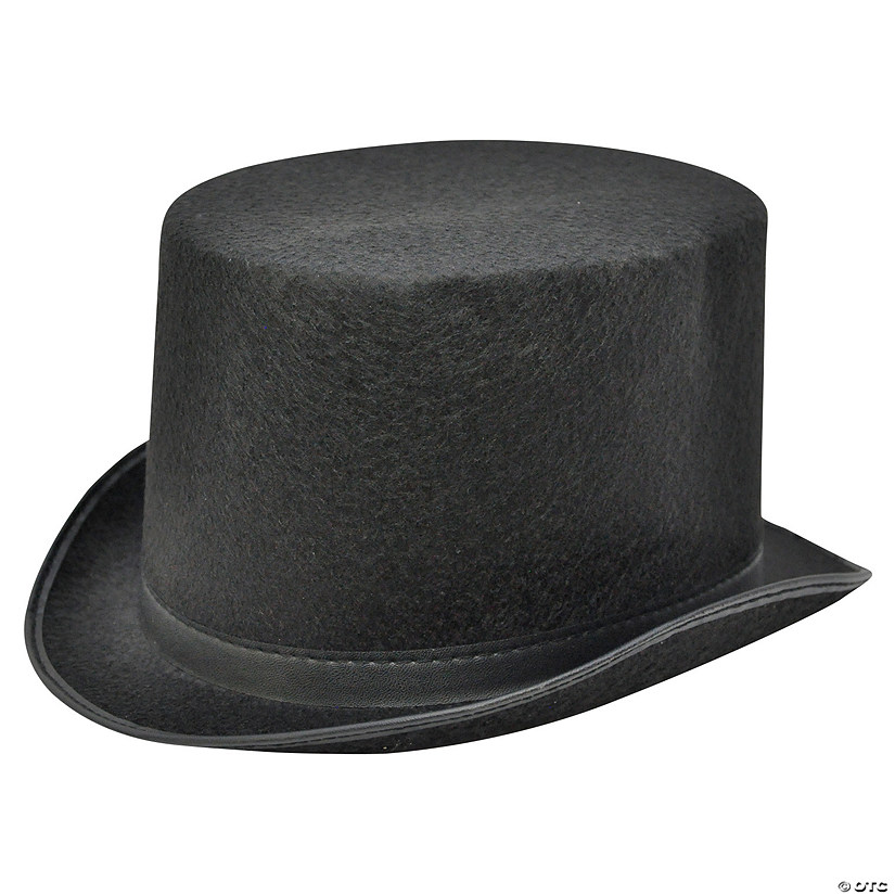 Adults Black Felt Top Hat Image