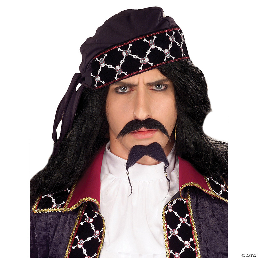 Adults Black Pirate Mustache And Beard Image