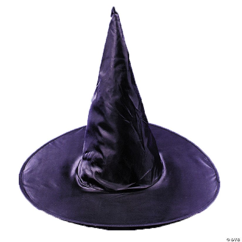 Adults Black Taffeta Witch Hat Image