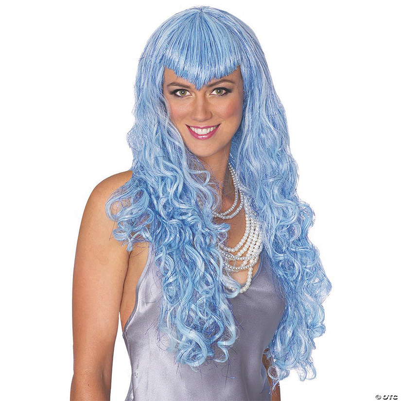 Adults Blue Mermaid Wig Image