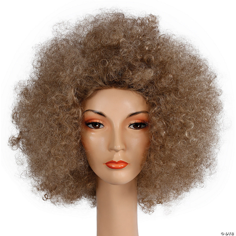 Adults Brown Curly Afro Wig Image