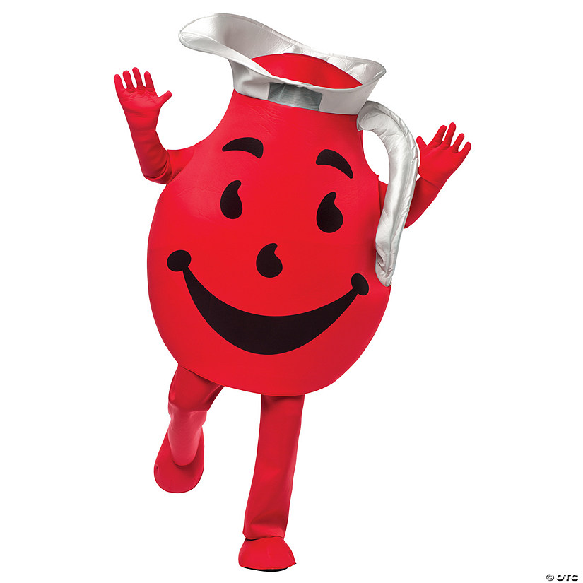 Adults Classic Kool-Aid Man Red Polyester Costume - One Size Image