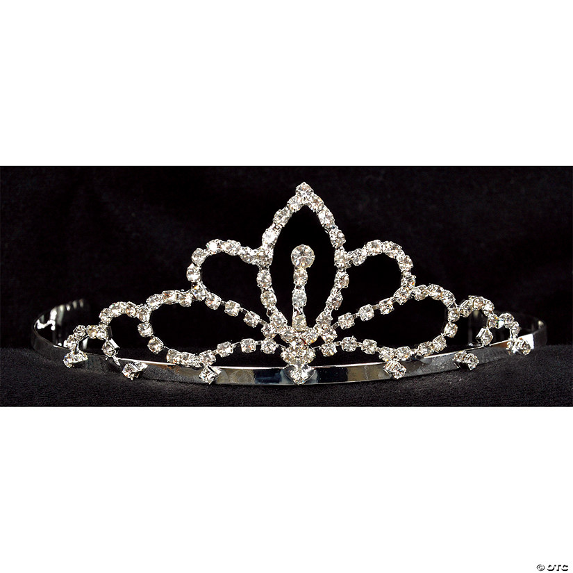 Adults Clear Rhinestone Swoops with Single Point Tiara Image