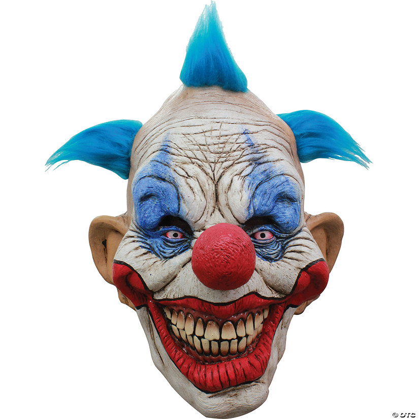 Adults Clown Mask with Blue Hair Image