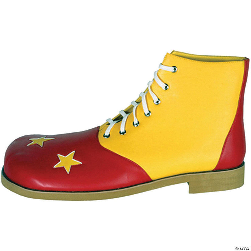 Adults Deluxe Professional Red & Yellow Clown Shoes Image