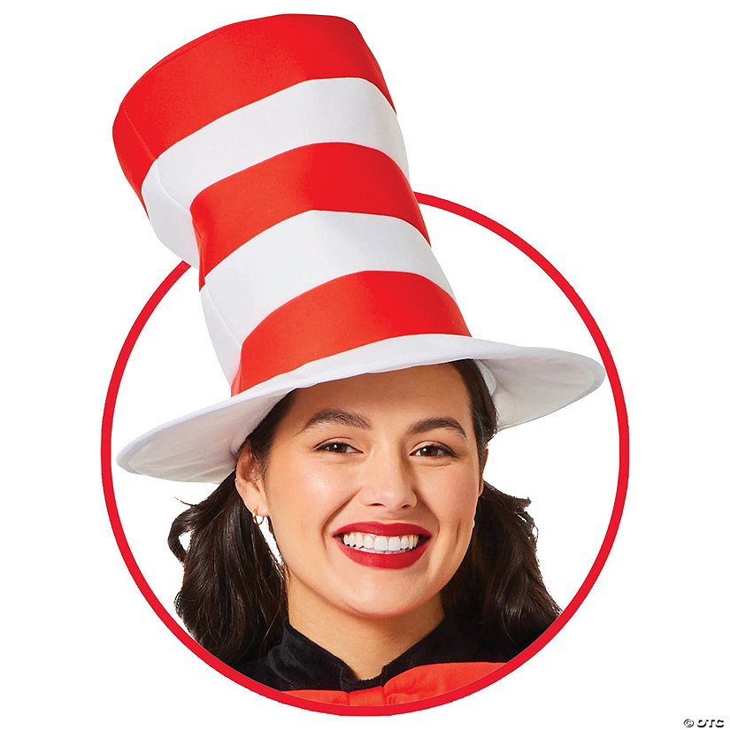 Adults Dr. Seuss&#8482; The Cat in the Hat&#8482; Red & White Hat Image