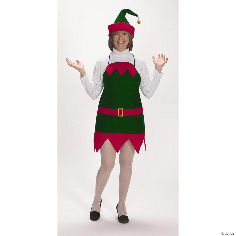 Adults Elf Christmas Apron & Hat Set Image