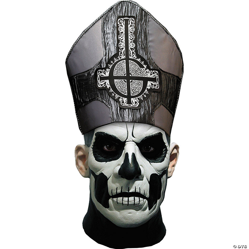 Adults Ghost Deluxe Papa 2 Emeritus Hat & Overhead Latex Mask Image