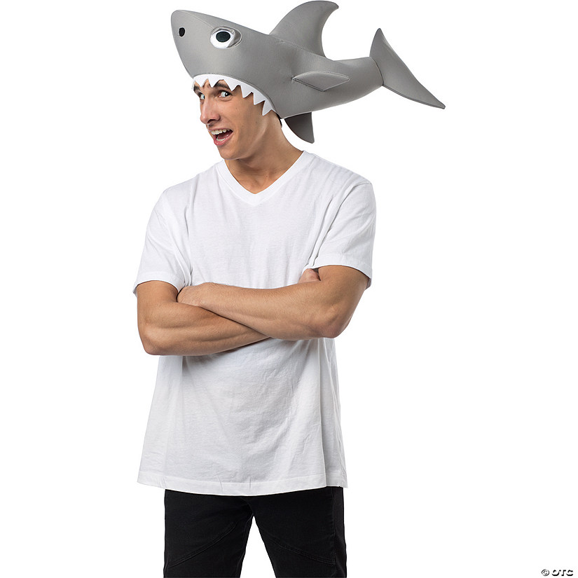 Adults Gray Man-Eating Shark Hat Image