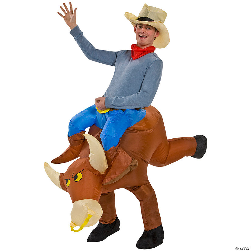 Adults Inflatable Bull Rider Costume Image