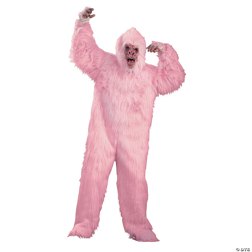 Adults Pink Gorilla Mascot Costume Image