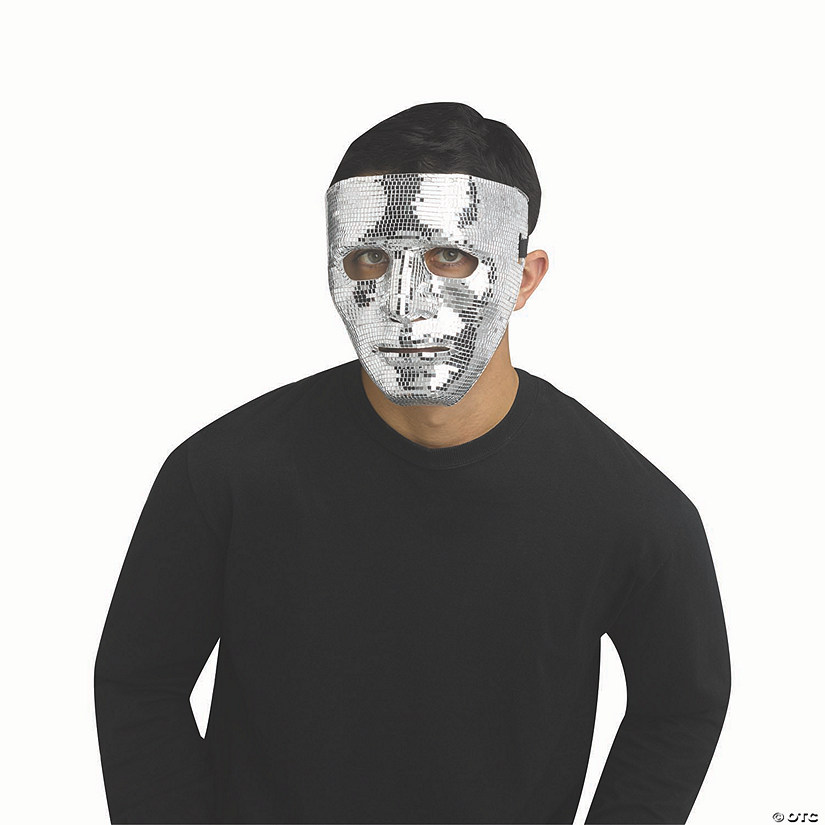 Adults Plastic Disco Mirror Blank Full Mask - One Size Image