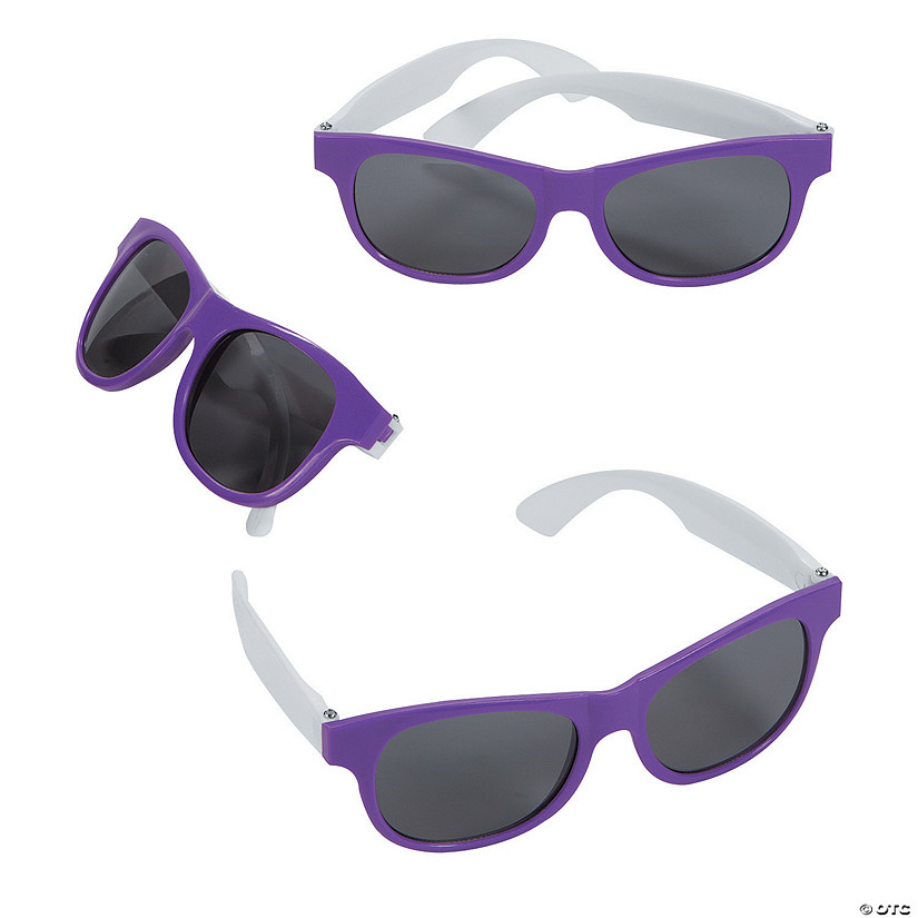 Adults Purple & White Two-Tone Sunglasses - 12 Pc. Image