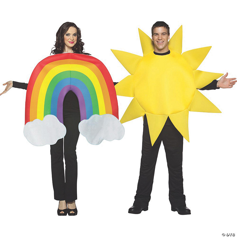 Adults Rainbow and Sun Couple Costumes Image